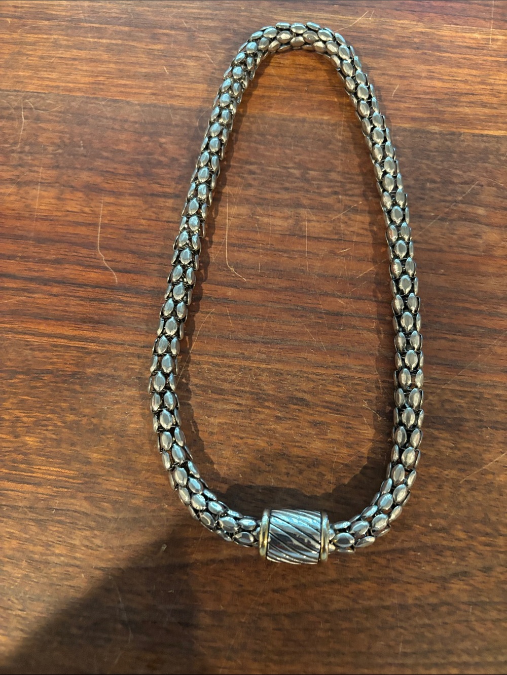 John Hardy Woven Silver-Tone Statement Necklace with Barrel Clasp